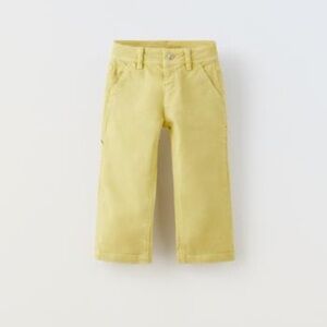 Zara girls Yellow Twill Pants 18-24 M